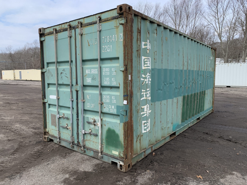 20′ x 8′ x 8.5′ Tall– **AS IS**Door Seals Show Light** Used Shipping / Storage Container – Green