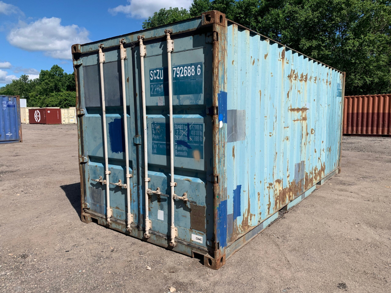 20′ x 8′ x 8.5′ Tall –Used Shipping / Storage Container-Wind and Watertight – Blue