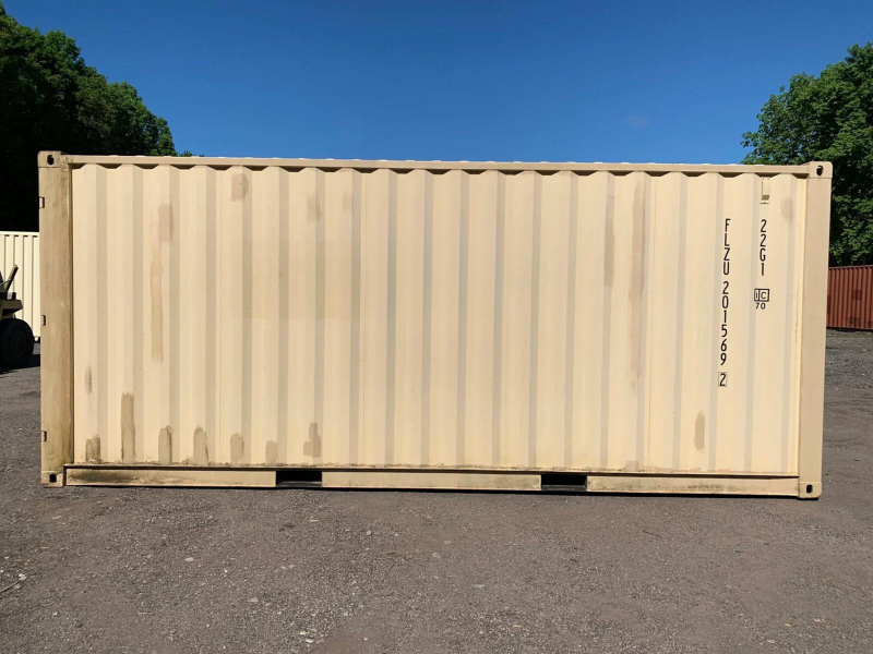 20′ x 8′ x 8.5′ Tall– Wind and Watertight **Off Rent** Used Shipping / Storage Container – Beige - Image 7